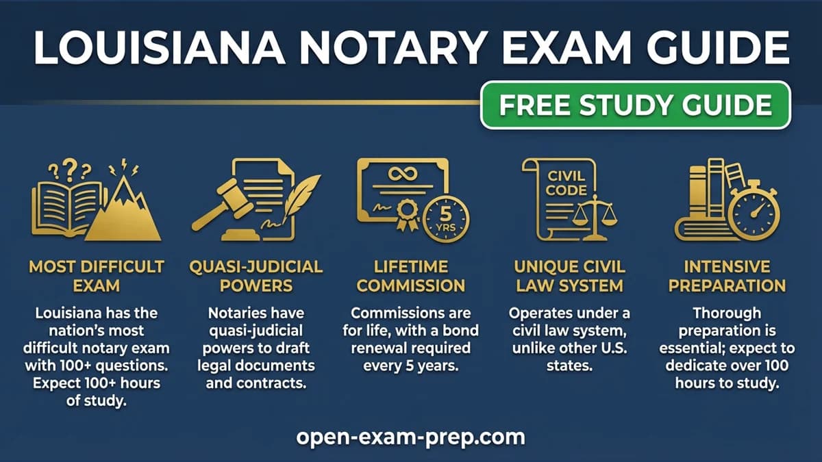 Louisiana Notary Exam 2026: 100+ questions, quasi-judicial powers, study 100+ hours