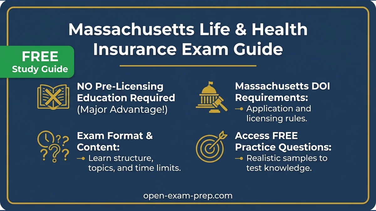MA Life & Health Exam 2026: No pre-licensing, Health Connector, individual mandate, 60 initial CE hours