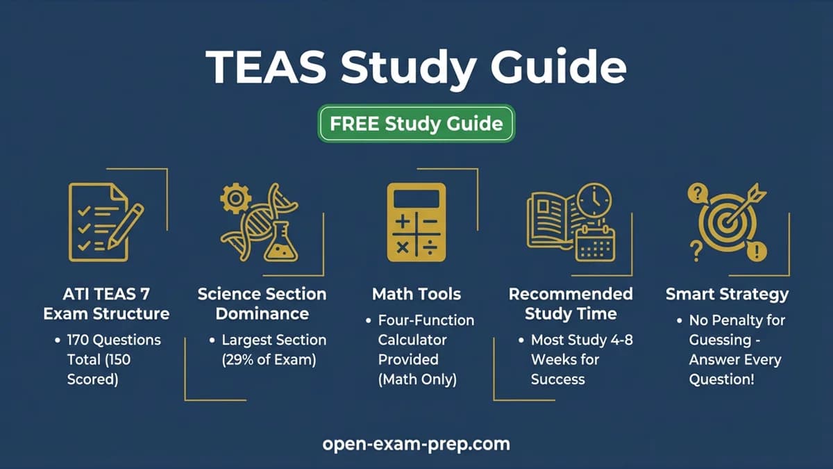 TEAS 7 2026: 170 questions, Science is 29%, BSN programs need 65-75% minimum