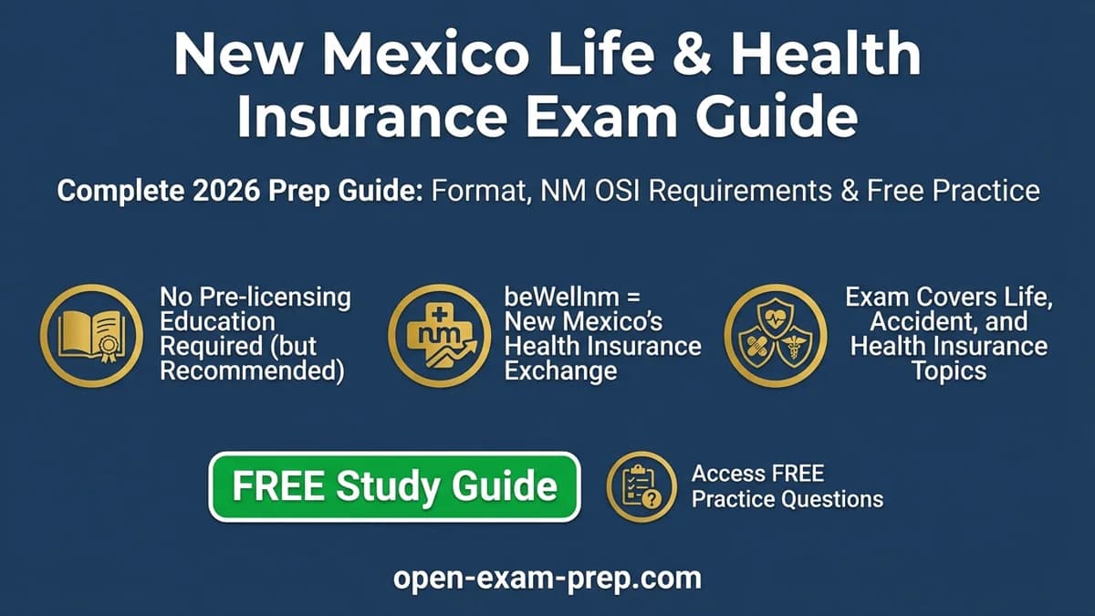 NM Life & Health Exam 2026: No pre-licensing required, beWellnm, Centennial Care, 24hr CE/2yr