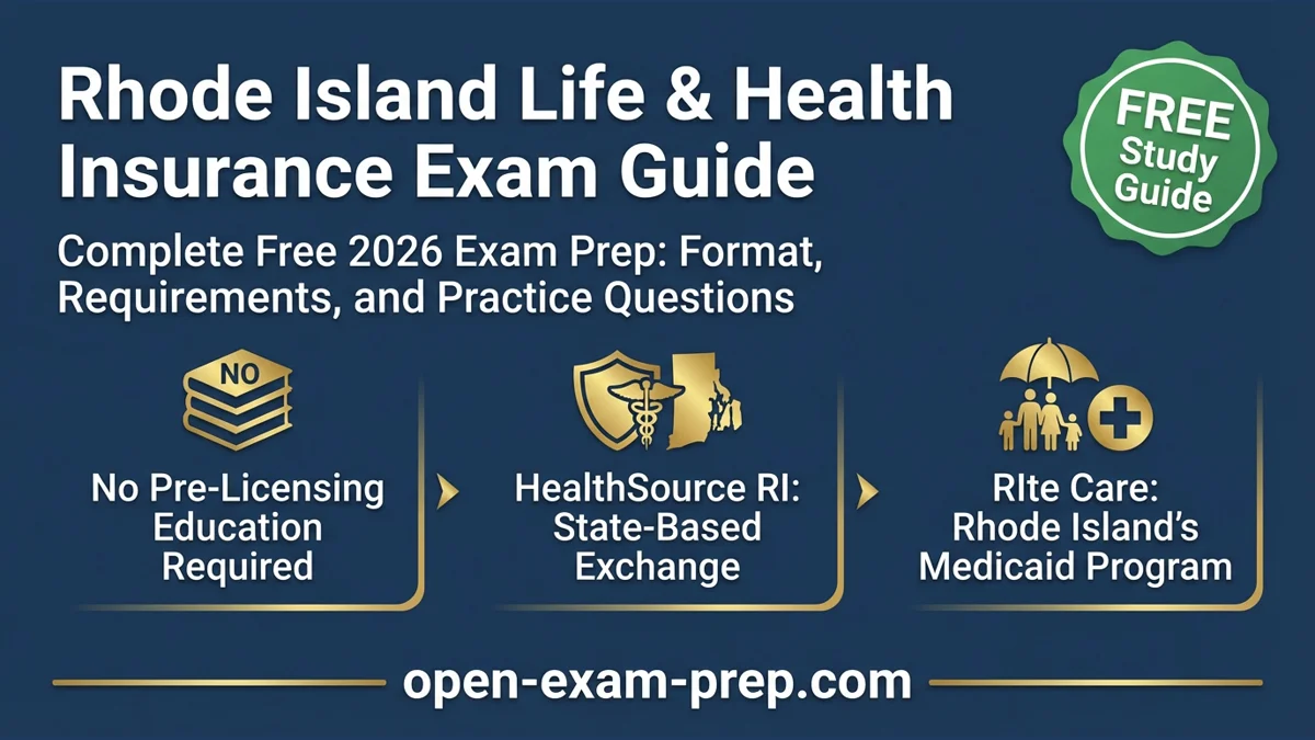 RI Life & Health Exam 2026: No pre-licensing, HealthSource RI, 24hr CE/2yr
