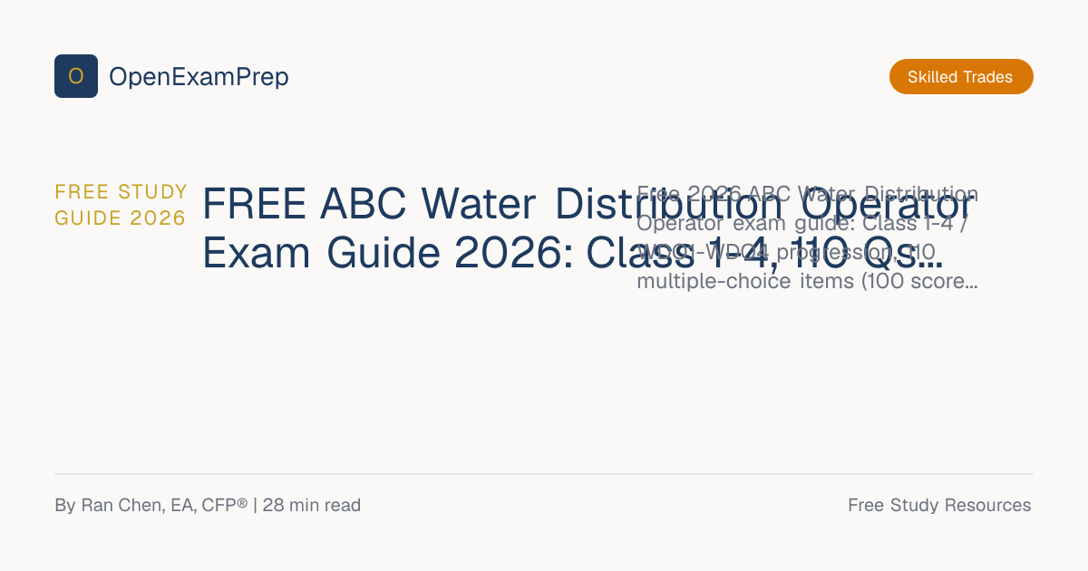 FREE ABC Water Distribution Operator Exam Guide 2026 | OpenExamPrep