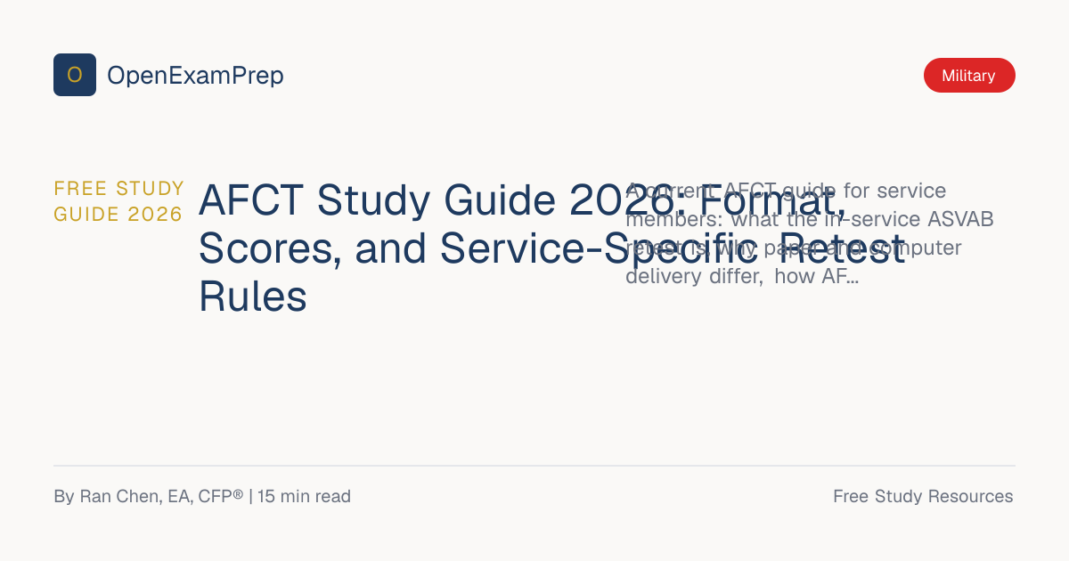 AFCT Study Guide 2026: Format and Retest Rules | OpenExamPrep