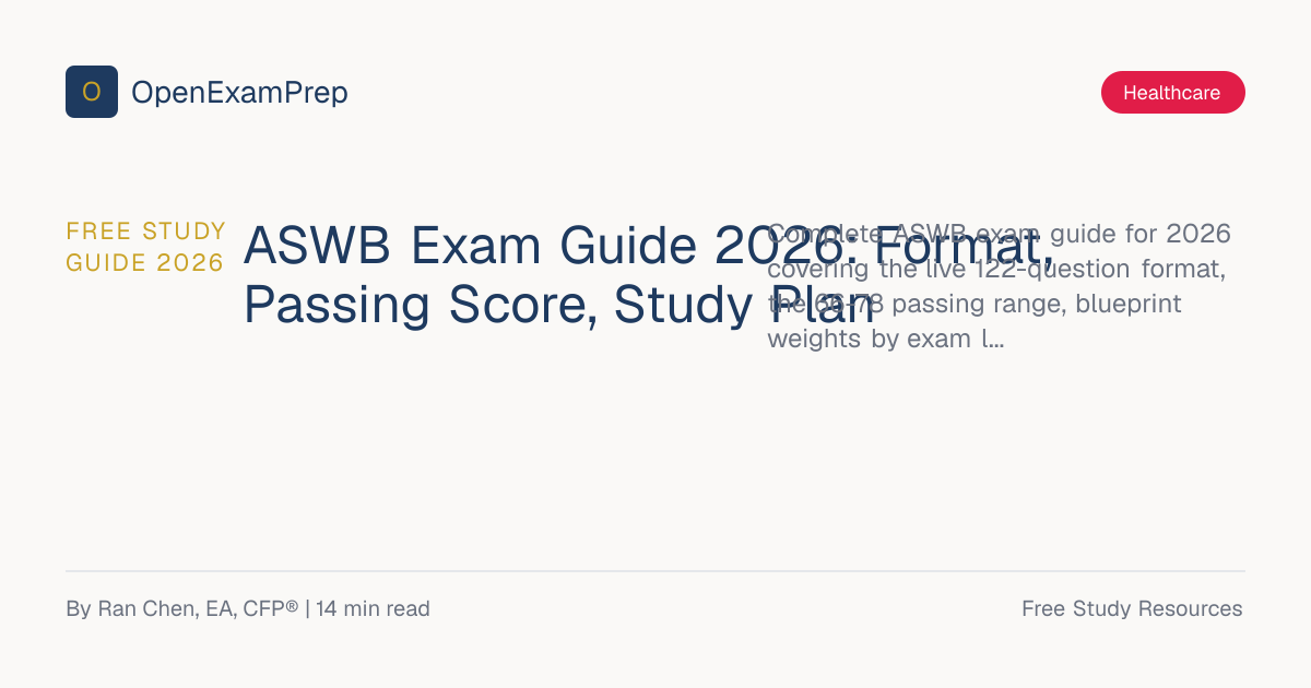 ASWB Exam Guide 2026: Format, Passing Score, Study Plan | OpenExamPrep