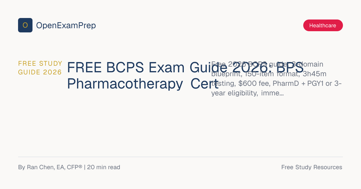 FREE BCPS Exam Guide 2026: BPS Pharmacotherapy | OpenExamPrep