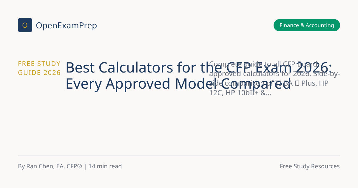 Best CFP Exam Calculators: 11 Approved Models (2026) | OpenExamPrep