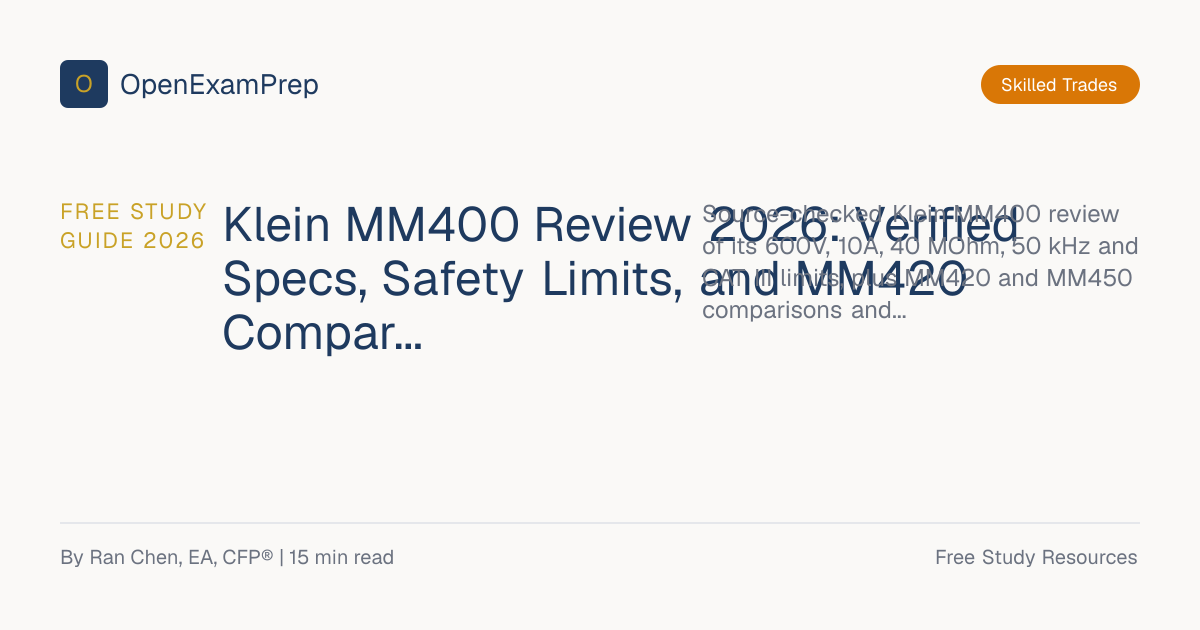 Klein MM400 Review 2026: Specs & Safety | OpenExamPrep