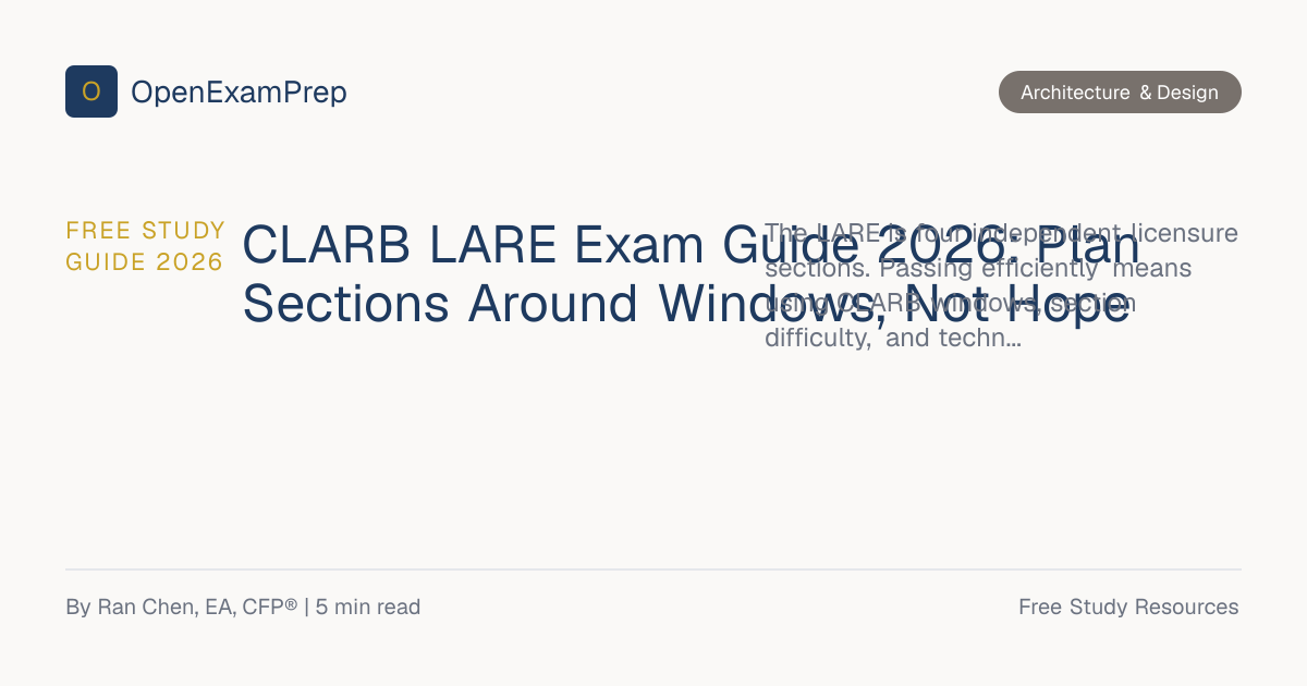 CLARB LARE Exam Guide 2026: Free Section Prep | OpenExamPrep