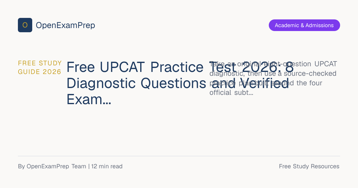 Free UPCAT Practice Test 2026: 8 Questions | OpenExamPrep