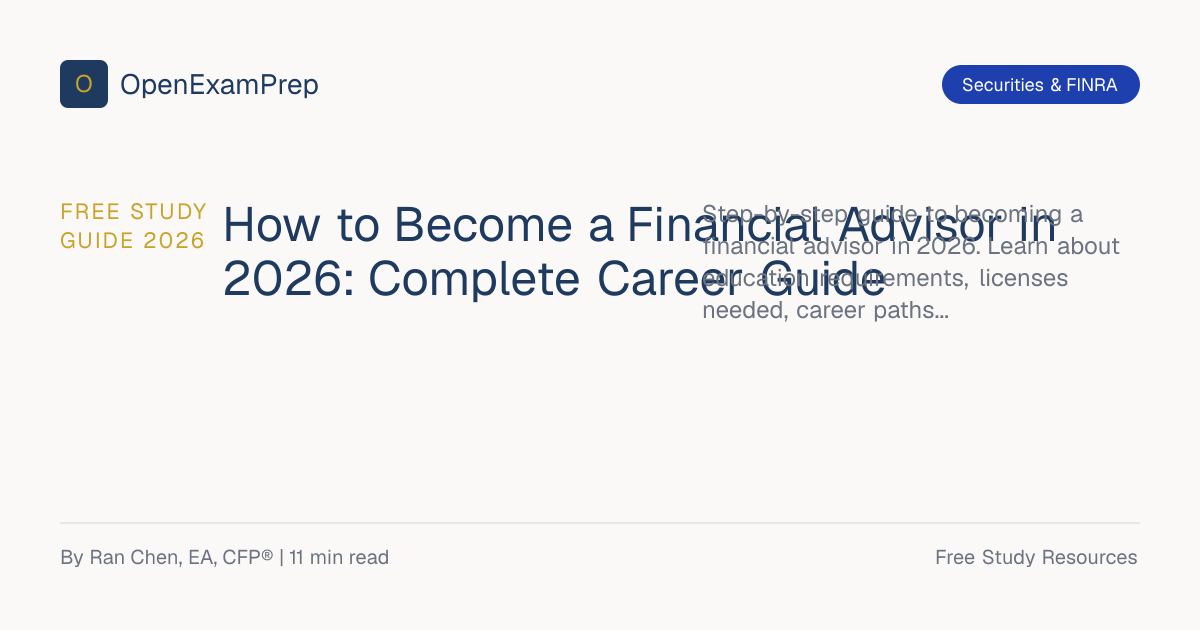 How to Become a Financial Advisor in 2026 | Complete Guide | OpenExamPrep