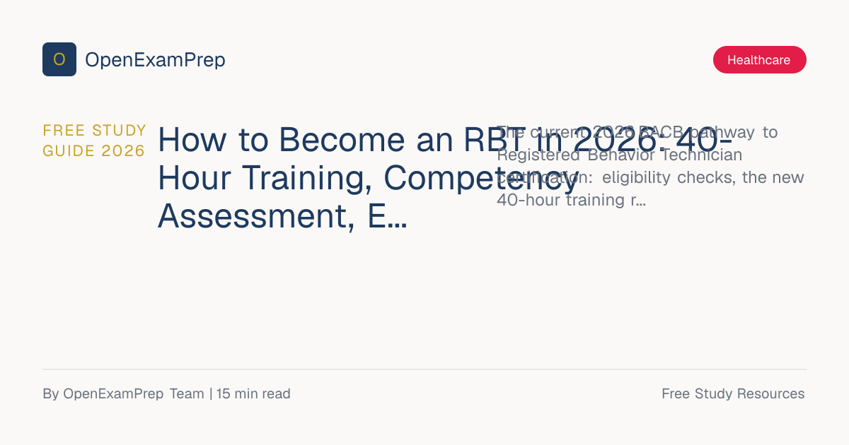 How to Become an RBT in 2026: Current Requirements | OpenExamPrep