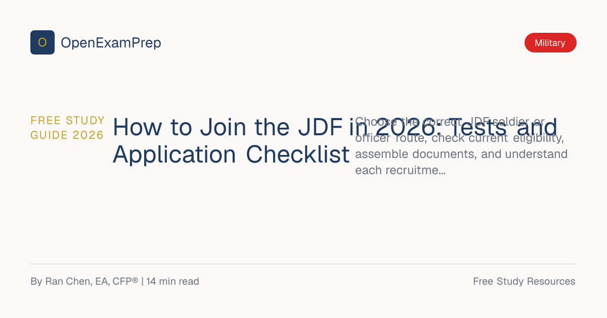 JDF Recruitment and Test Checklist 2026 | OpenExamPrep