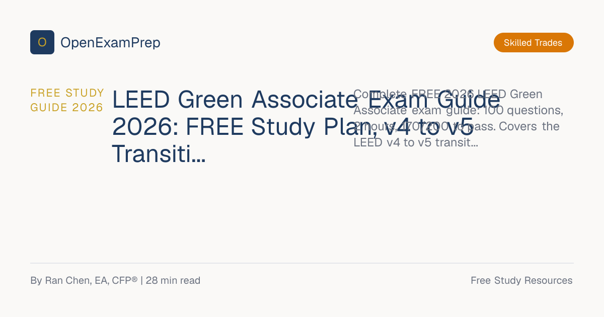 FREE LEED Green Associate Guide 2026: v4 to v5, Pass 170 | OpenExamPrep