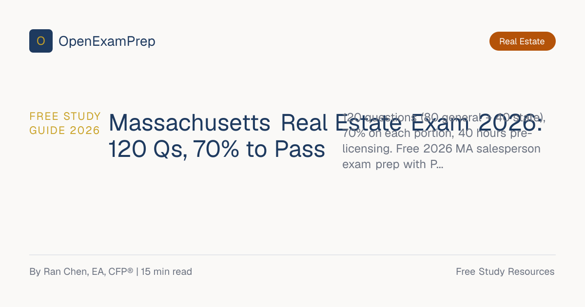 MA Real Estate Exam 2026: FREE Study Guide + Practice | OpenExamPrep