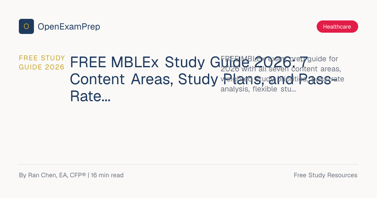 FREE MBLEx Study Guide 2026: Pass-Rate, Study Plan, Tips | OpenExamPrep
