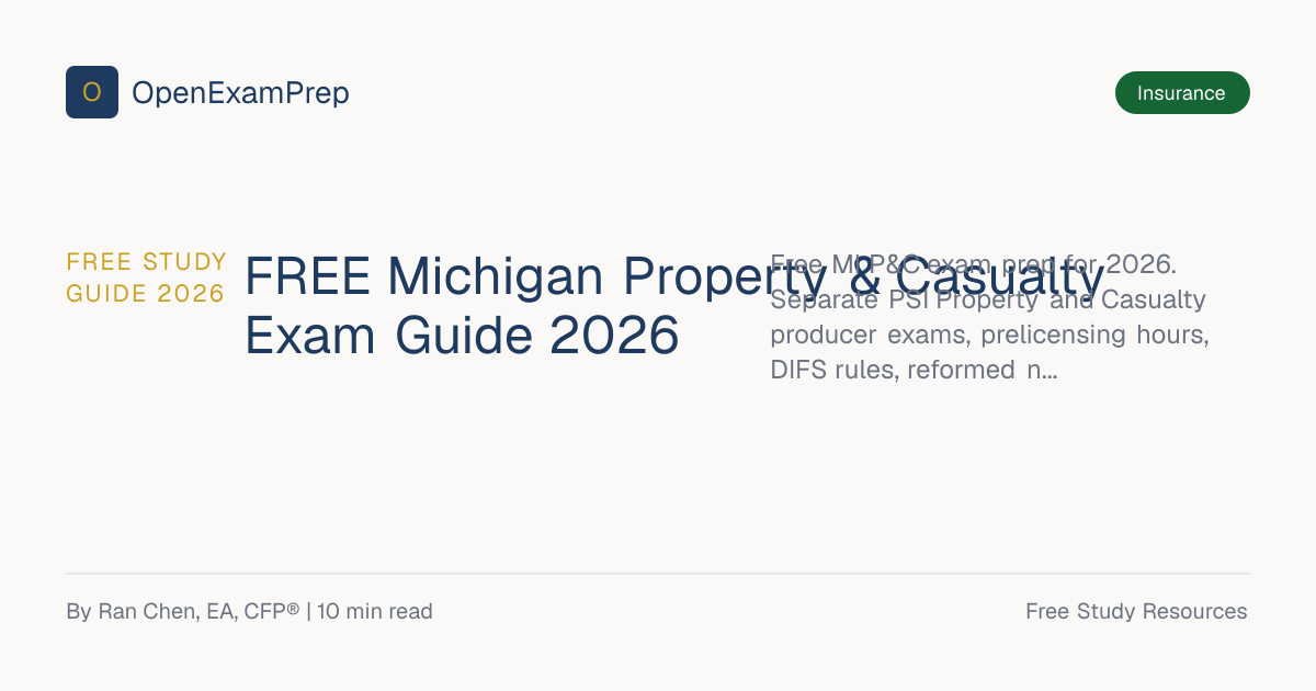 FREE Michigan P&C Insurance Exam Guide 2026 | OpenExamPrep