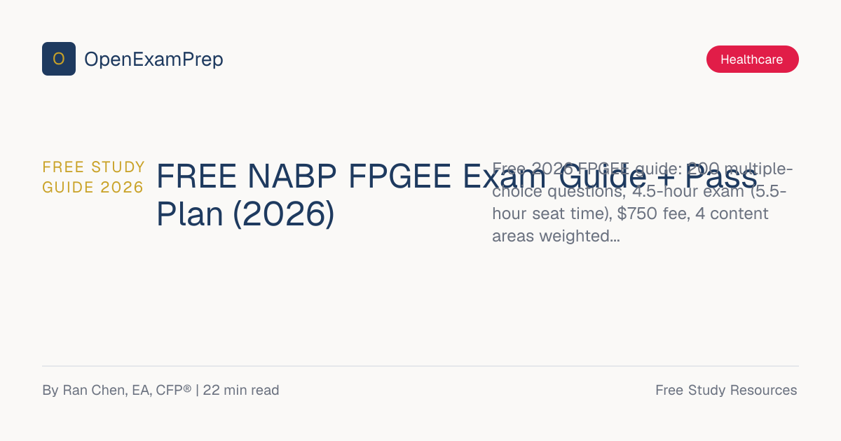 FREE NABP FPGEE Exam Guide + Study Plan (2026) | OpenExamPrep
