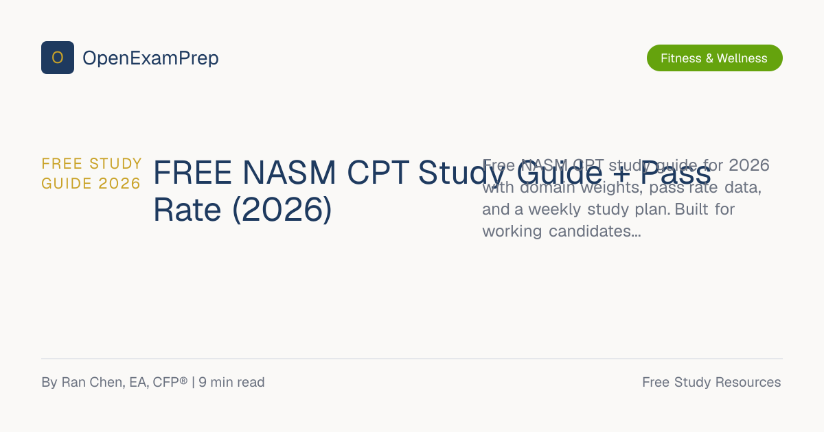 NASM CPT Study Guide: 79% Pass Rate Tips (2026) | OpenExamPrep