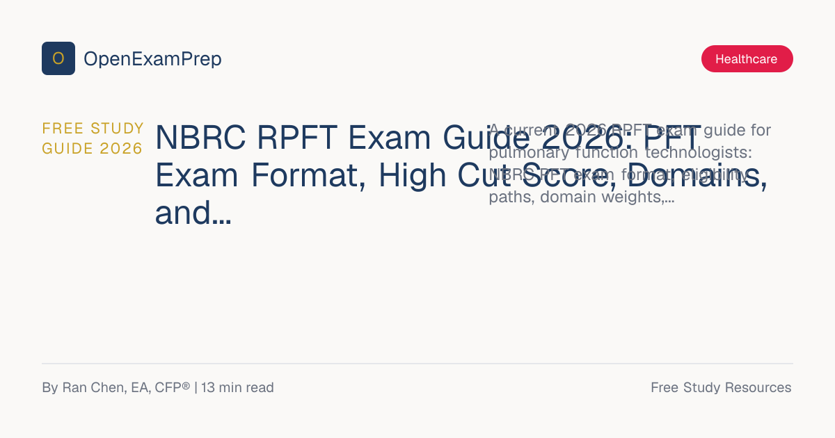 NBRC RPFT Exam Guide 2026: Free Practice | OpenExamPrep