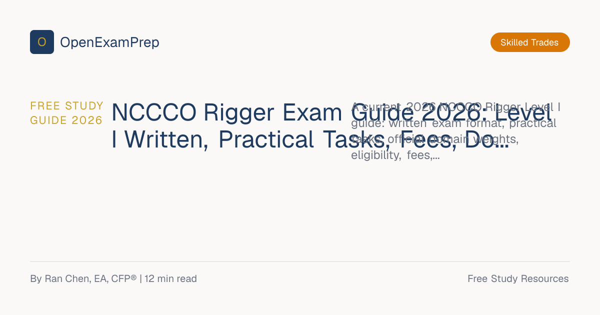 NCCCO Rigger Exam Guide 2026: Free Practice | OpenExamPrep