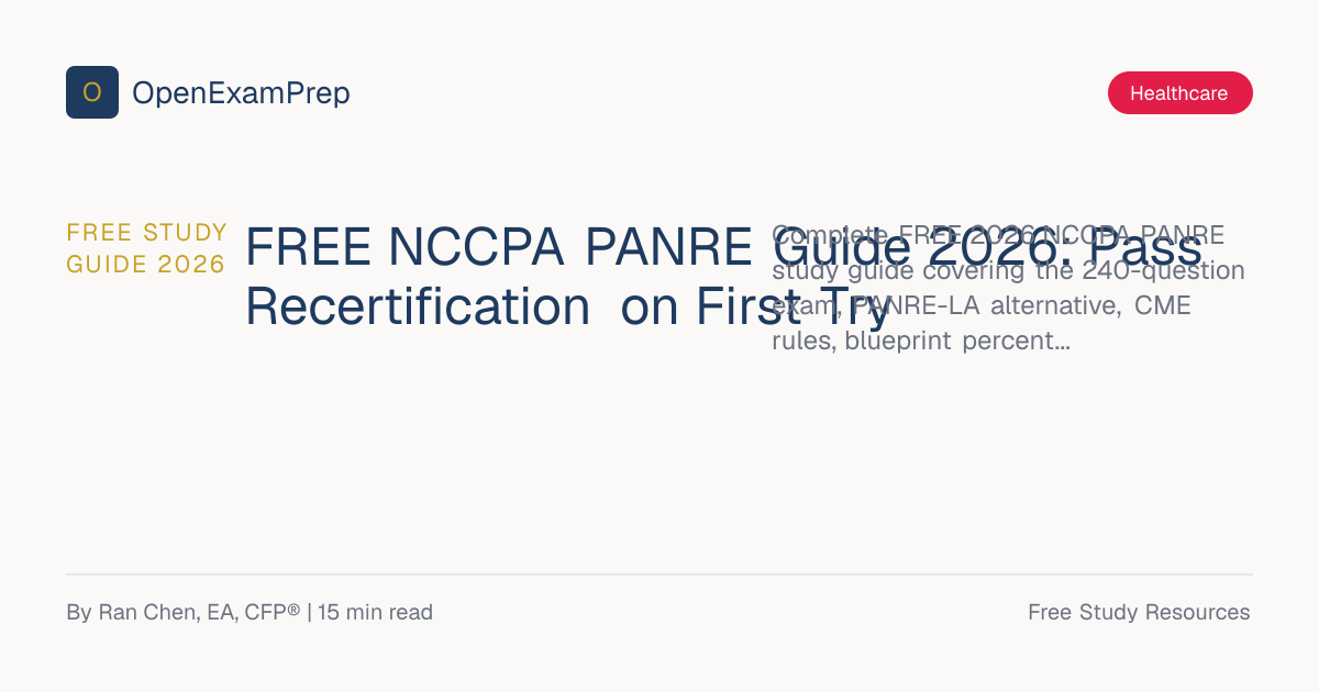 PANRE Guide 2026: FREE NCCPA Recertification Prep | OpenExamPrep