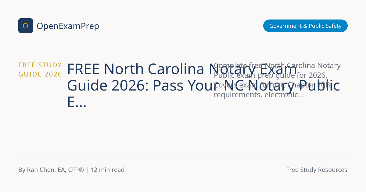 Free NC Notary Exam Guide 2026: Pass First Try | OpenExamPrep - Alabama Online Notary Commission Exam Requirements