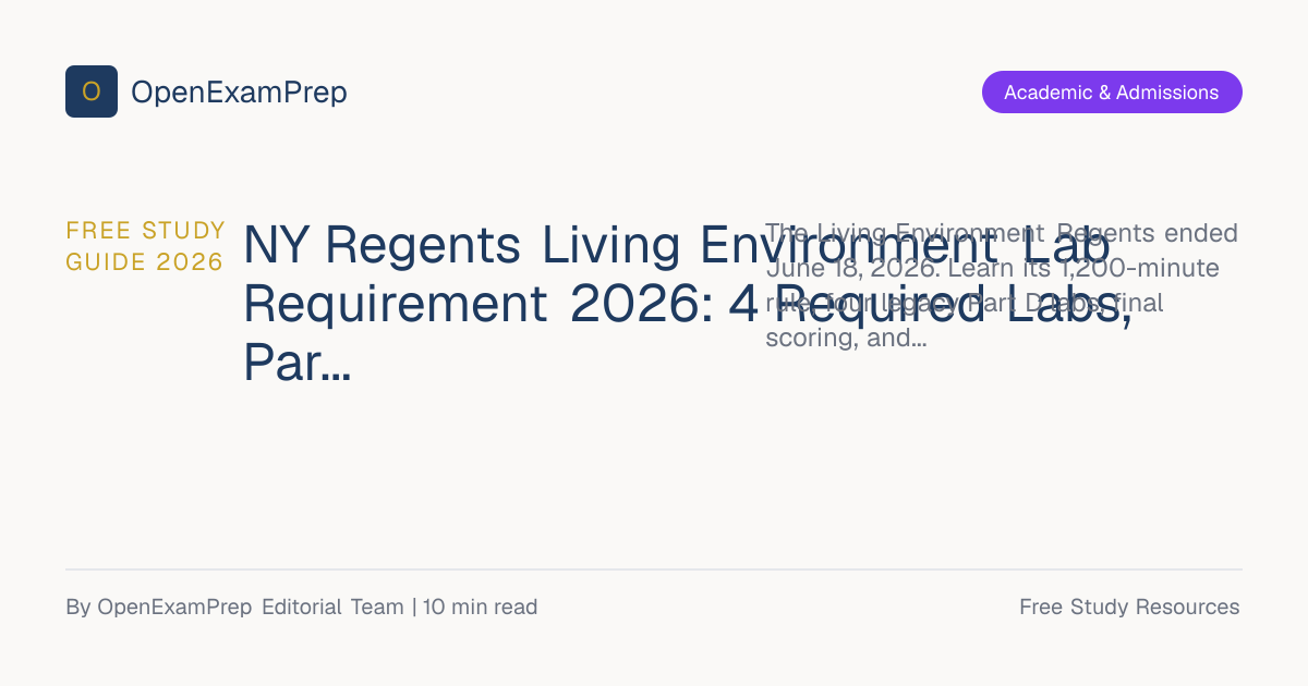 Living Environment Lab Requirement 2026: 4 Labs | OpenExamPrep
