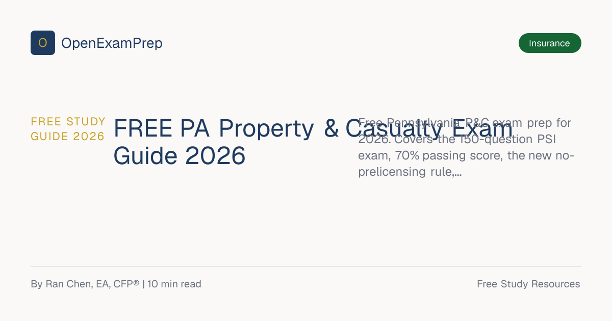 FREE PA Property & Casualty Exam Guide 2026 | OpenExamPrep