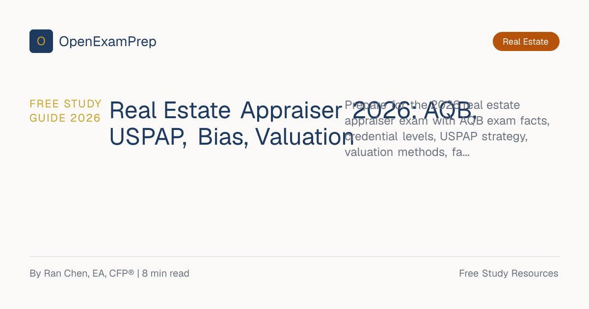 Real Estate Appraiser 2026: AQB Exam Prep | OpenExamPrep