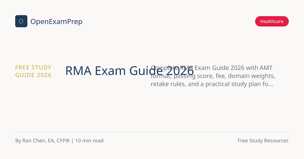 RMA Exam Guide 2026: Format, Passing Score & Study Plan | OpenExamPrep