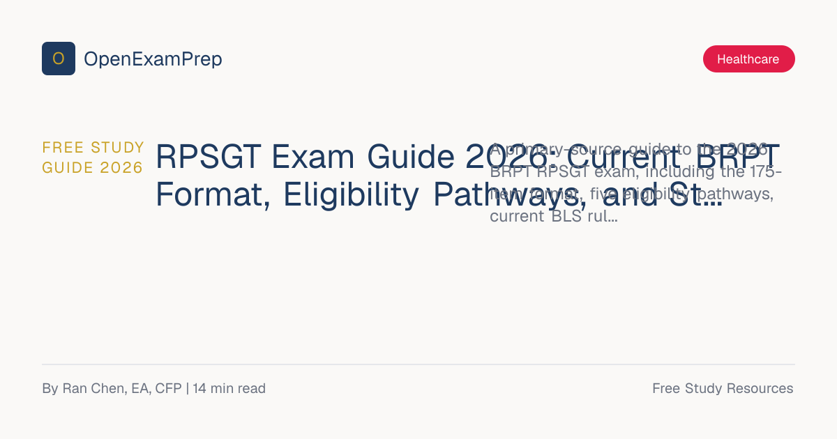 RPSGT Exam Guide 2026: Format, Paths & Blueprint | OpenExamPrep